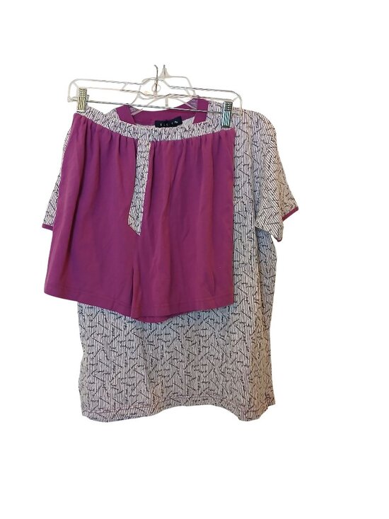 Esleep Other - Vintage Esleep Womens Pajama Set Size Medium SS Shirt Shorts Cotton Blend #D-21